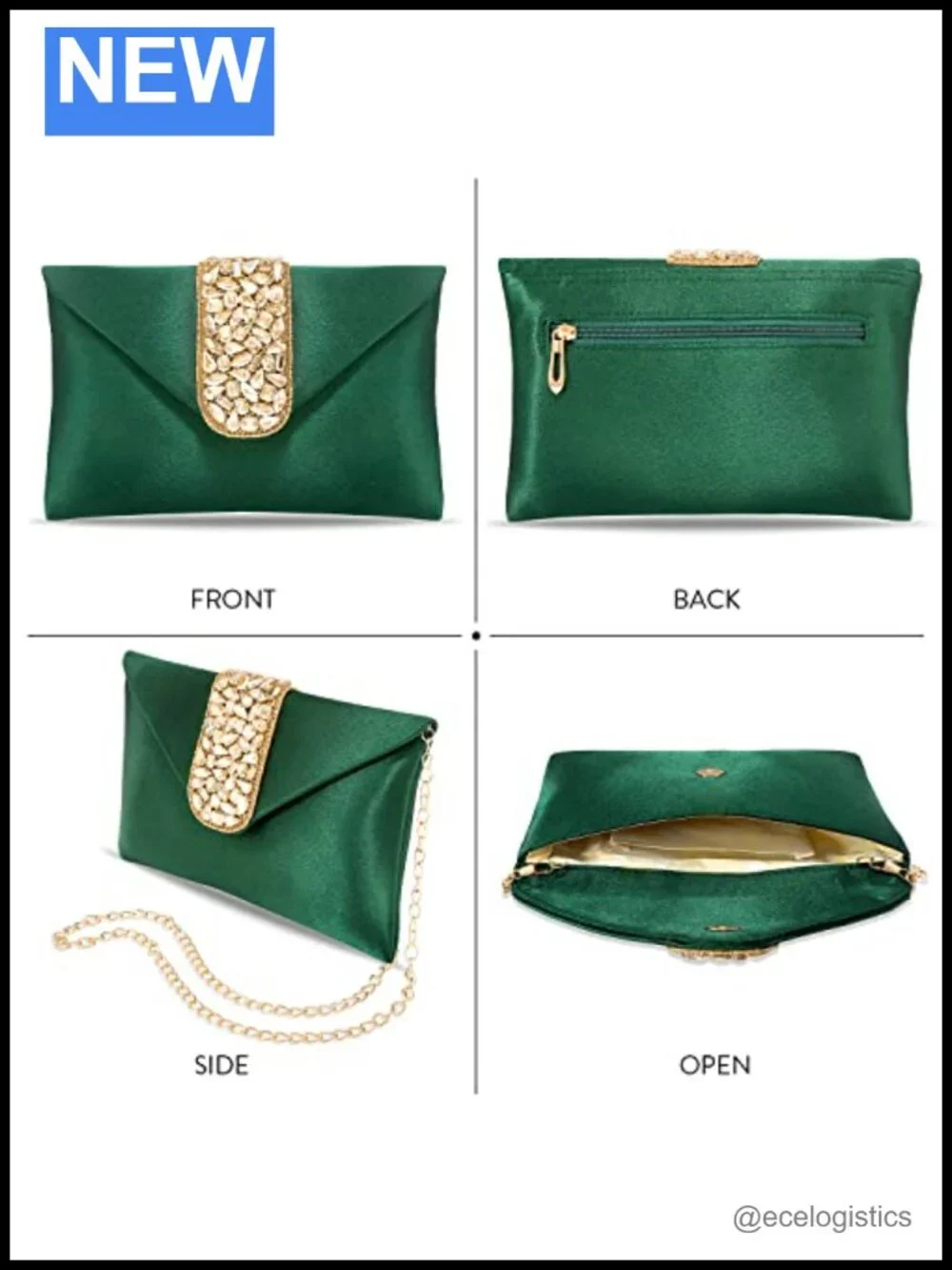 Elegant Evening Clutch Purse with Detachable Strap, Polyester Drawstring Sling